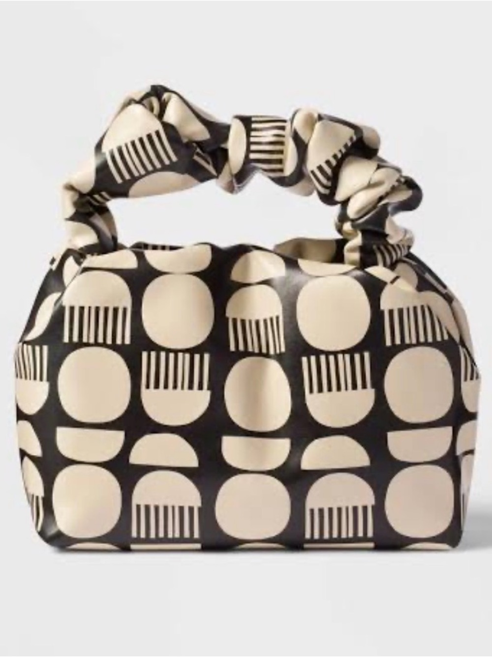 Hadiya Williams Black & Cream Geometric Knot Handle Tote Bag